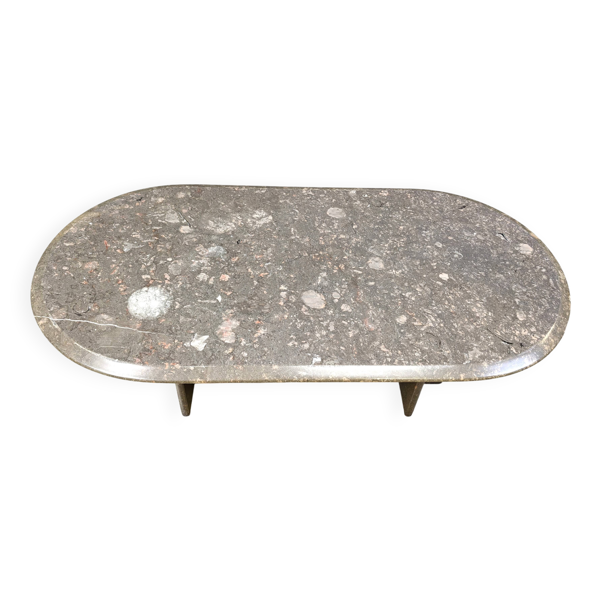 Vintage italian grey marble coffee table, 1970s