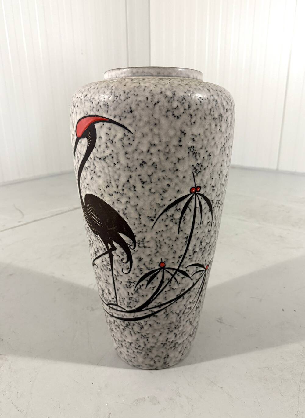 West-Germany pottery vase crane floor vase 1960’s