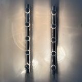 Set of 2 Targetti Sankey chrome wall lamps, 1970s