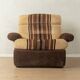 1970s Space Age armchair, velvet fabric, brown/beige.