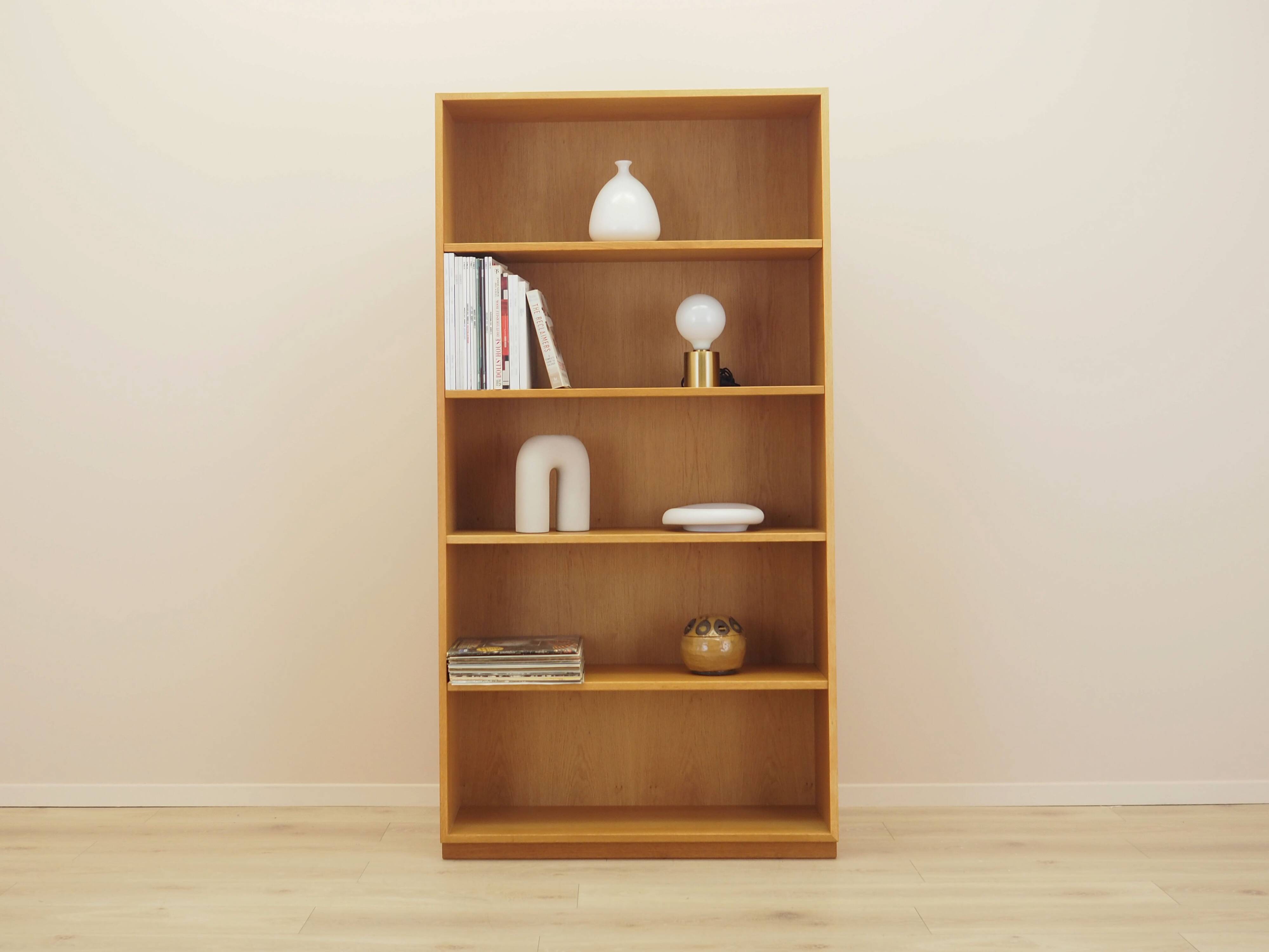 Danish ash shelving unit, adjustable shelves, 1970s