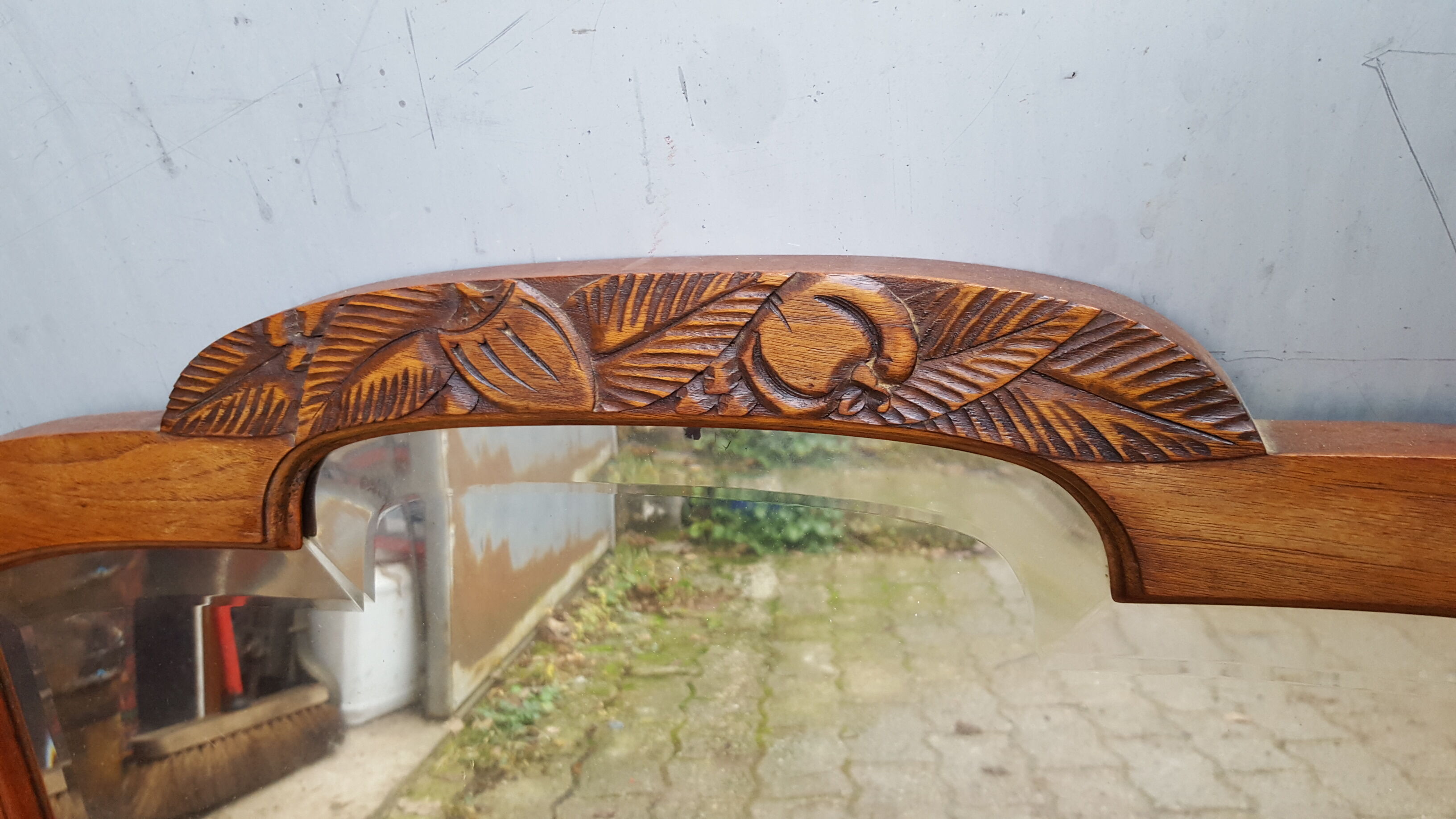 Bevelled art deco mirror 73x65 cm