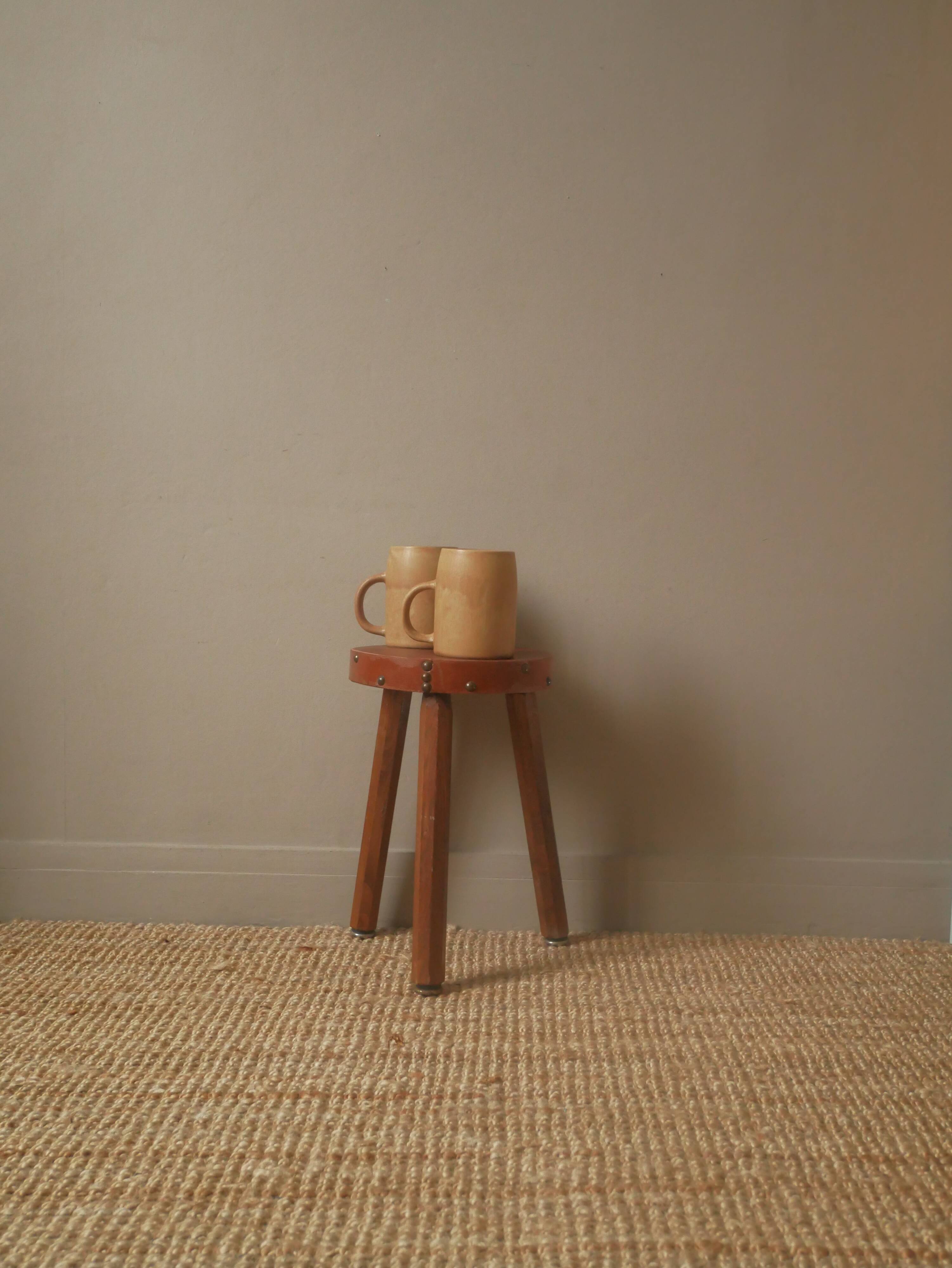 Duo in ceramic stoneware vintage mugs handcrafted Scandinavian country decoration