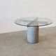 Italian brutalist dining table by Giovanni Offredi for Saporiti Italy