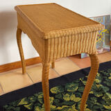 Rattan console desk with curved legs, 1970s