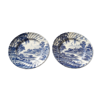 2 assiettes  à pain en porcelaine anglaise Ridgway Meadowsweet diam 17,5 cm