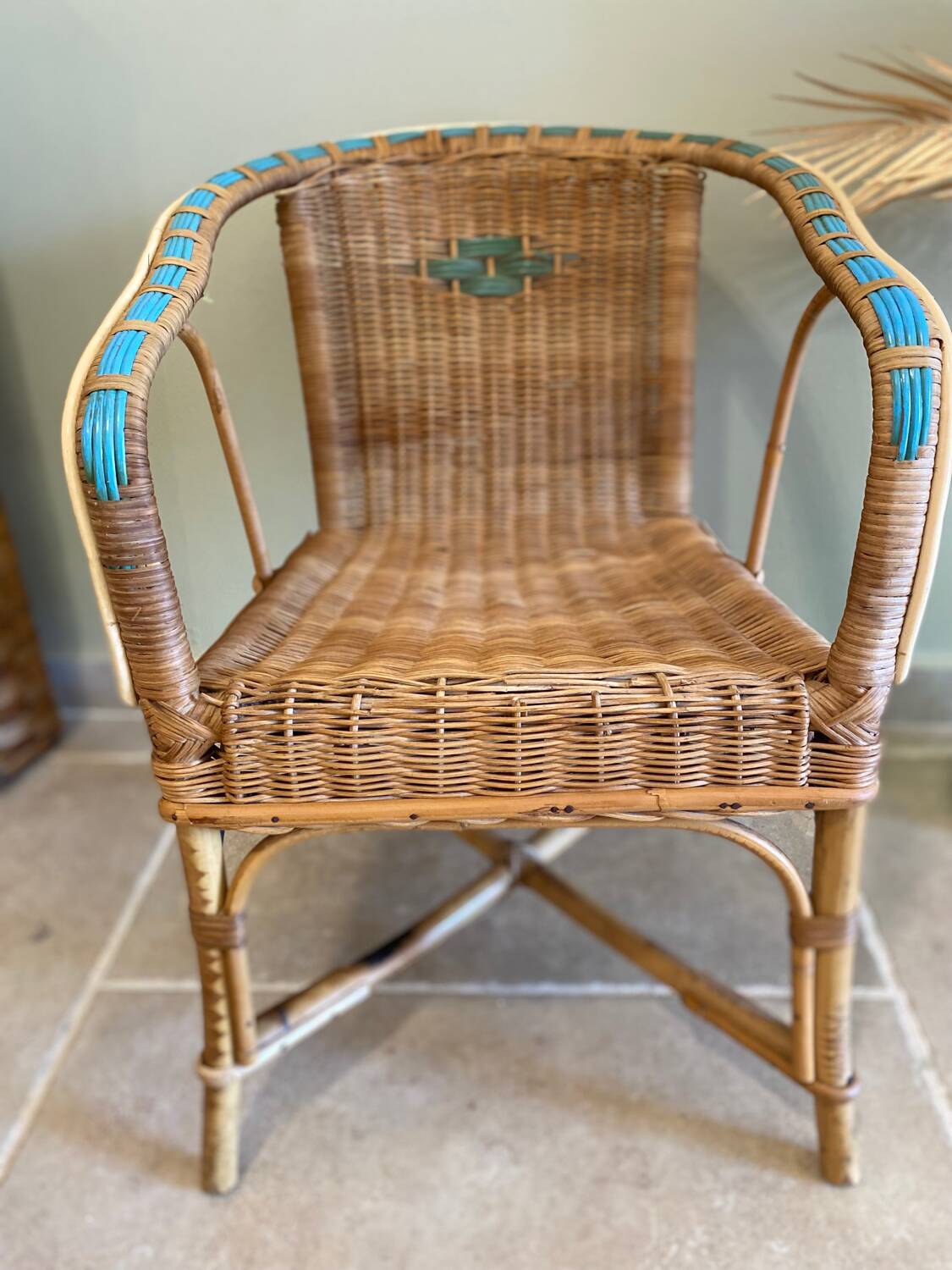 Rattan children's armchair