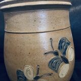 Handmade pot 14cm old vintage pottery flower decor wall hanging or to place on a beautiful piece of furniture