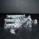 Set of 6 designer knife rests in twisted molded glass - vintage tableware
