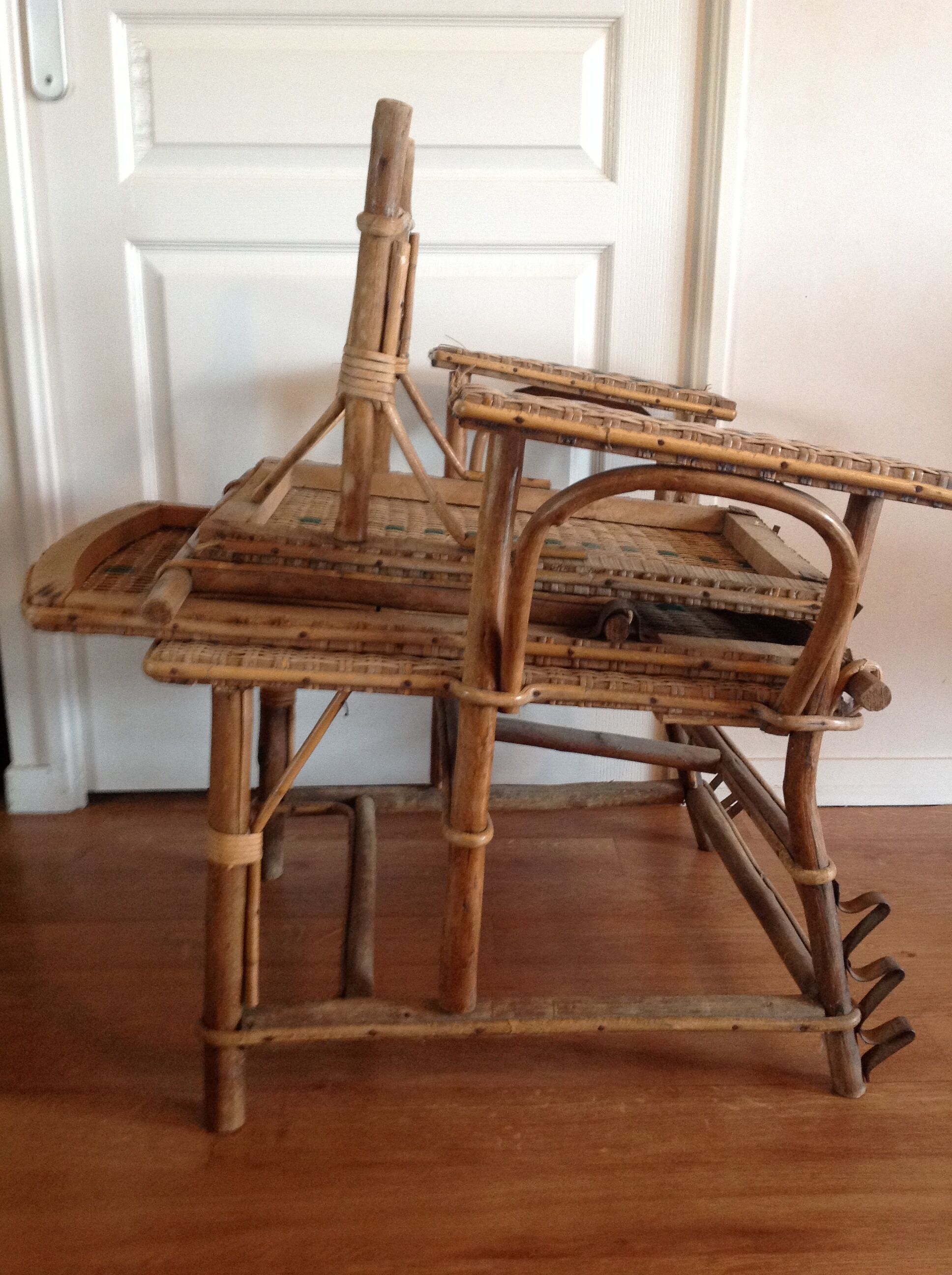 Wicker and rattan lounge chair