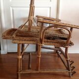 Wicker and rattan lounge chair