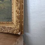 Huile sur toile signée artiste C. Lion