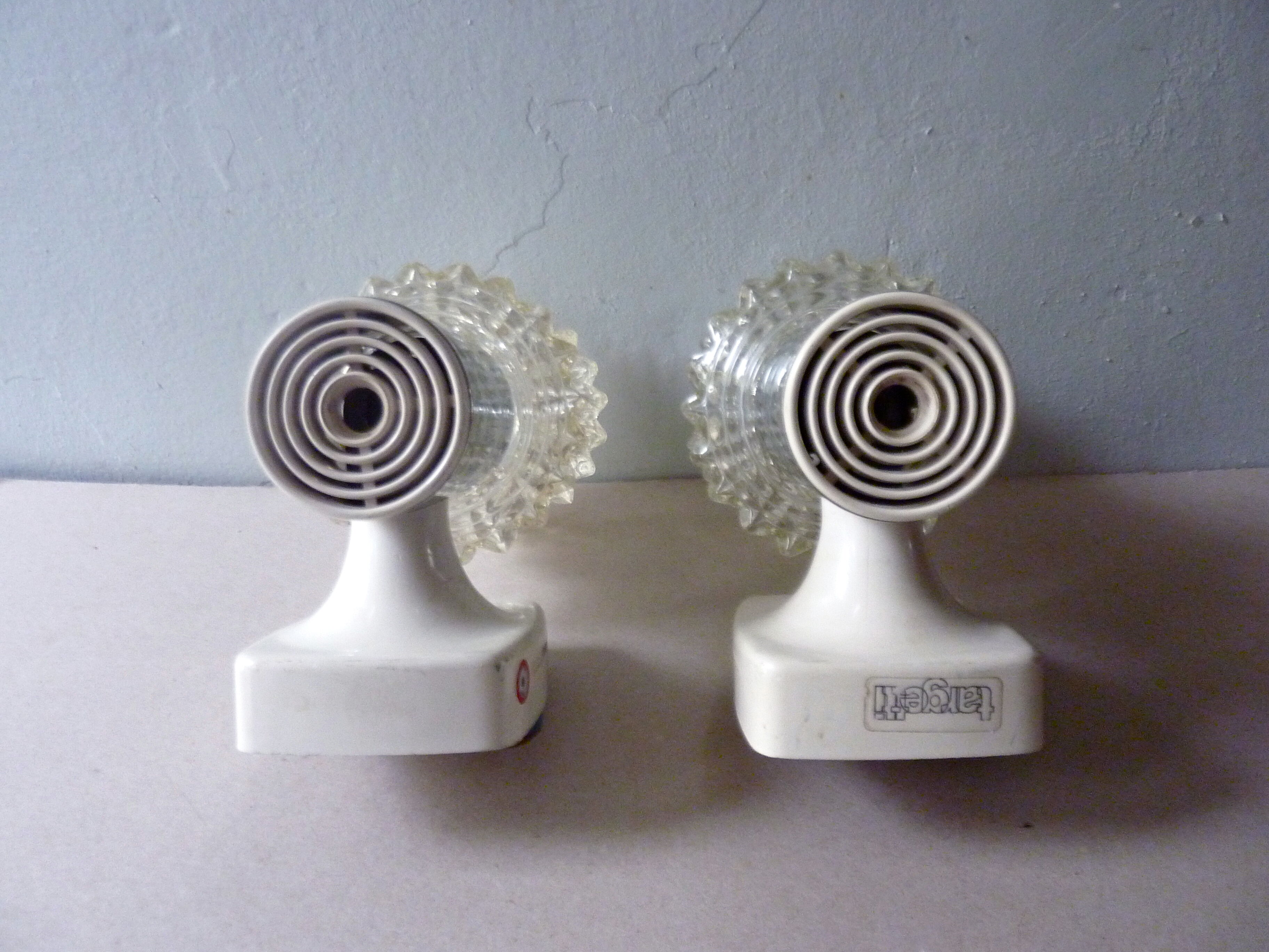 Pair of chrome and glass the 1970s Targetti