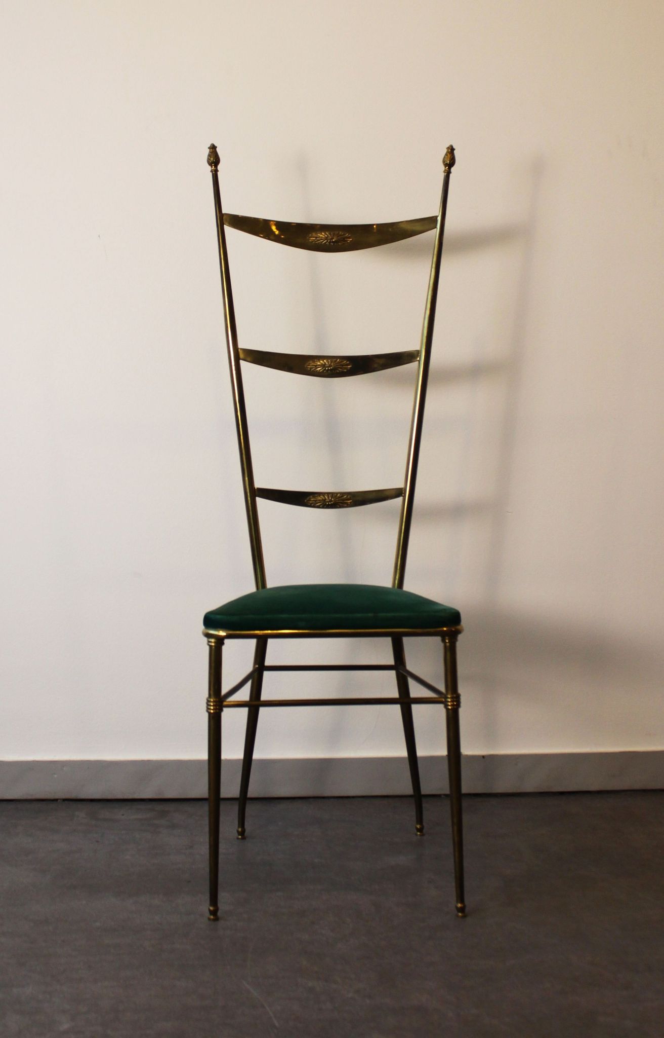 High-back Chiavari chair by Gaetano Descalzi, Italy, 1950