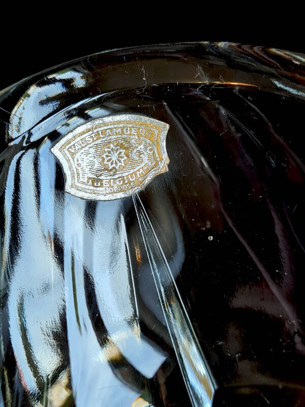 Vide-poche / Cendrier en cristal soufflé Val Saint Lambert (Vintage)