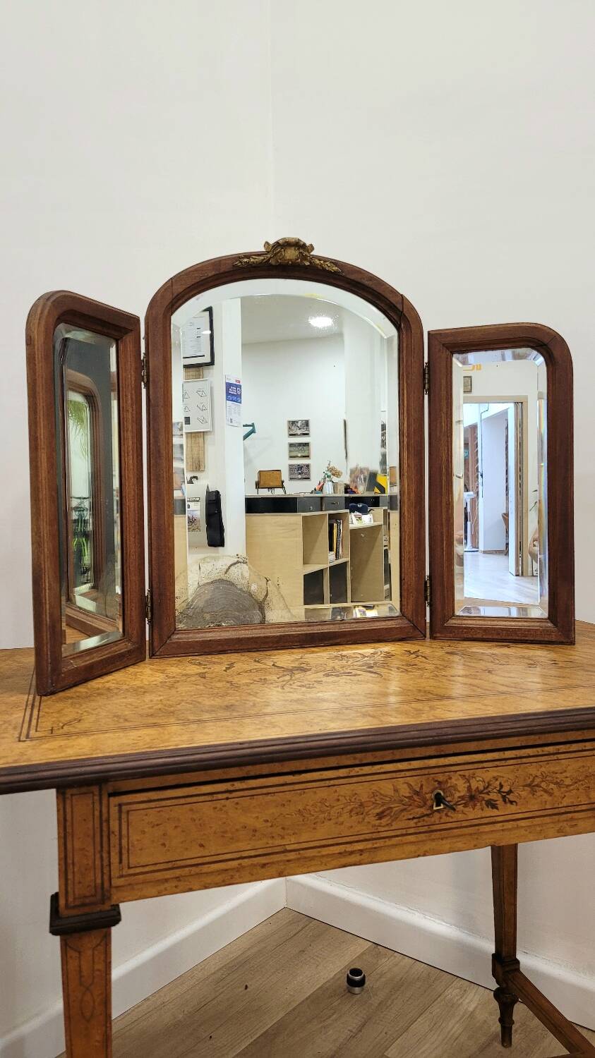 Antique triptych mirror