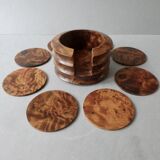 8 under glass in elm burl, Art Deco style
