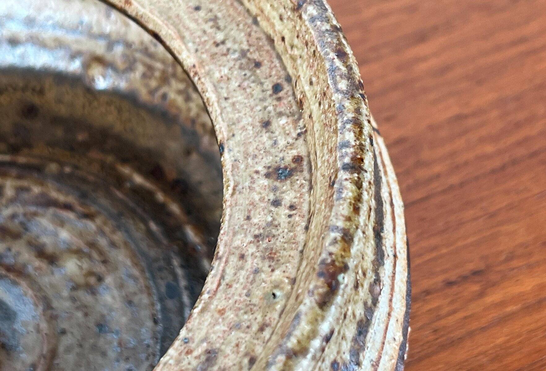 Danish studio pottery bowl from the mid-century by Tue Poulsen for Tue Keramik, 1960s.