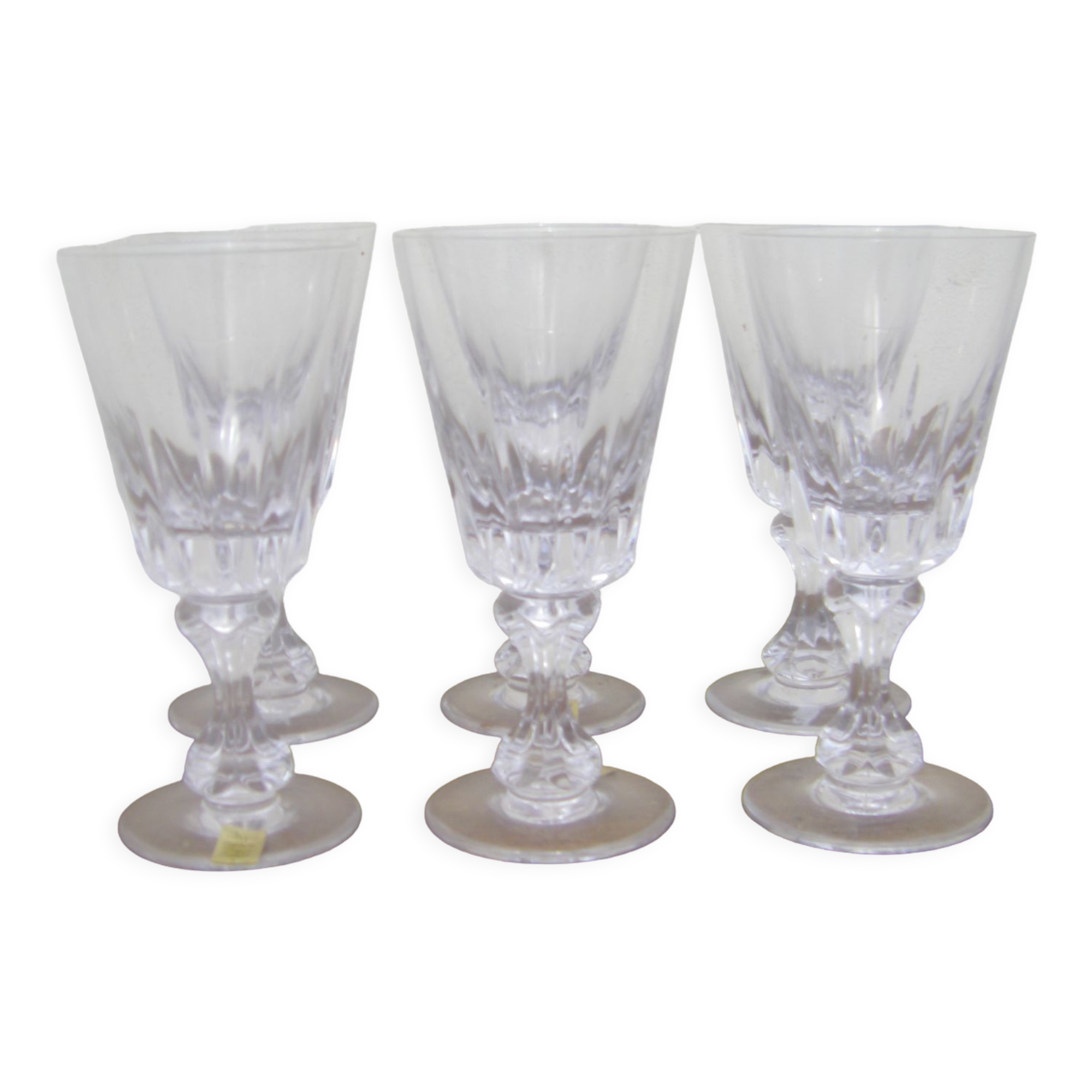 Six bayel cut crystal glasses
