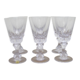 Six verres en cristal taillé de bayel