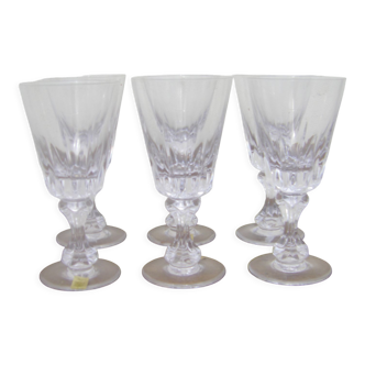 Six bayel cut crystal glasses