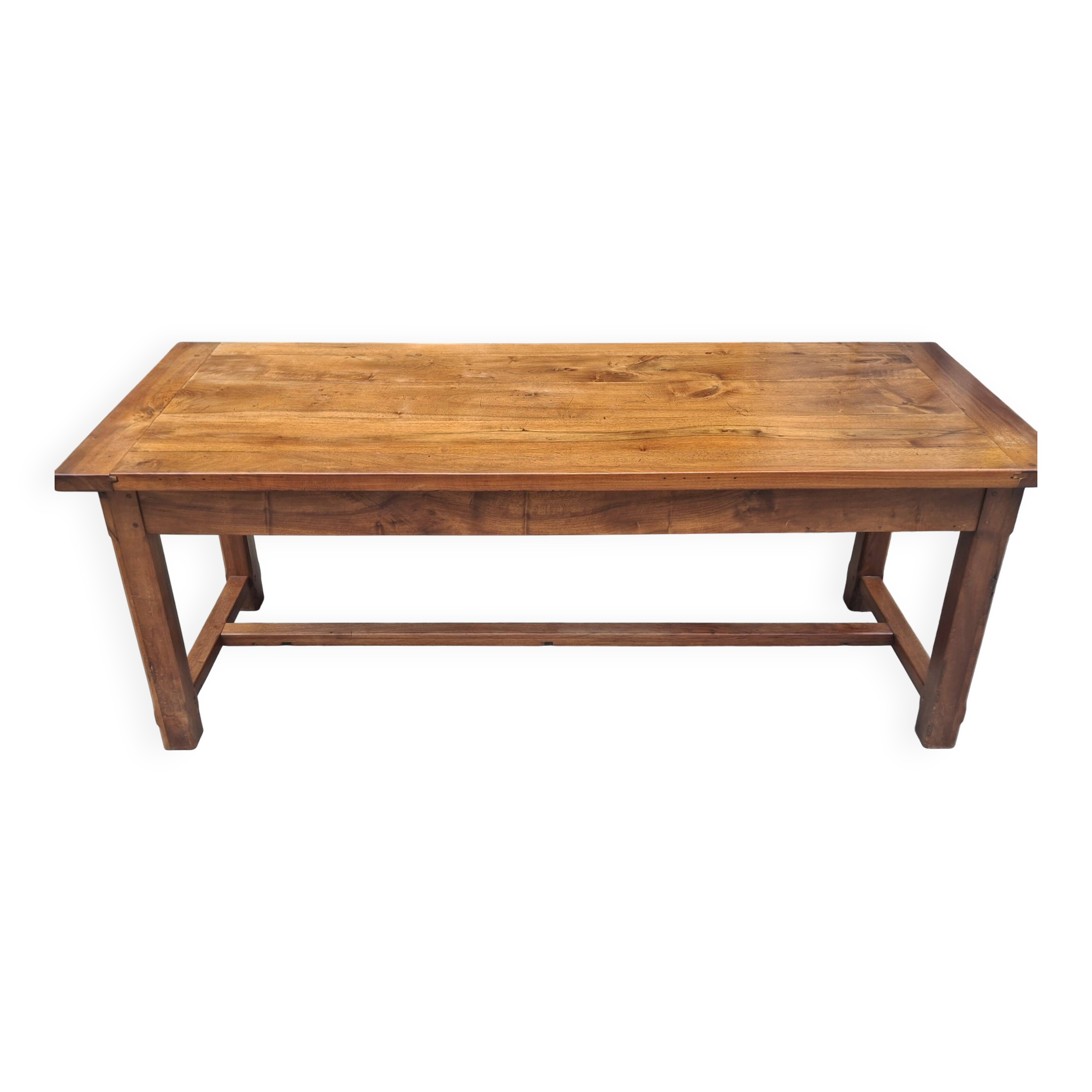 Large farmhouse table in walnut.