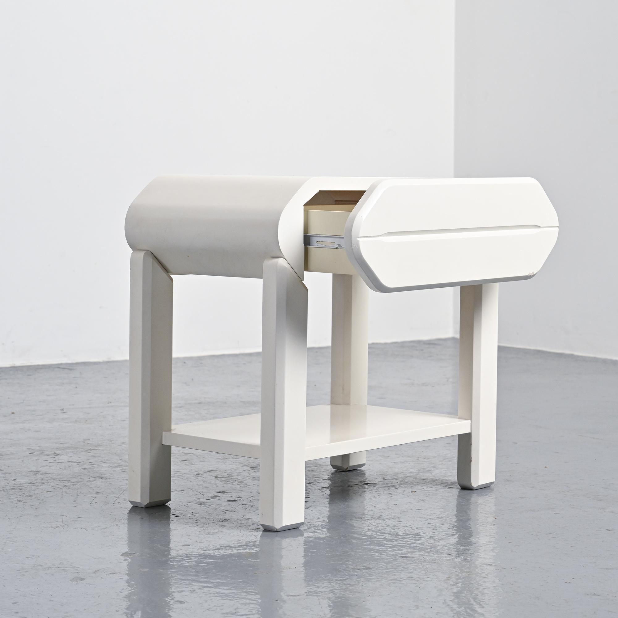 Pair of pine bedside tables by Maison Regain, circa 1970.
