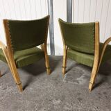 Pair of Bow Wood Steiner Mid-Century Armchairs