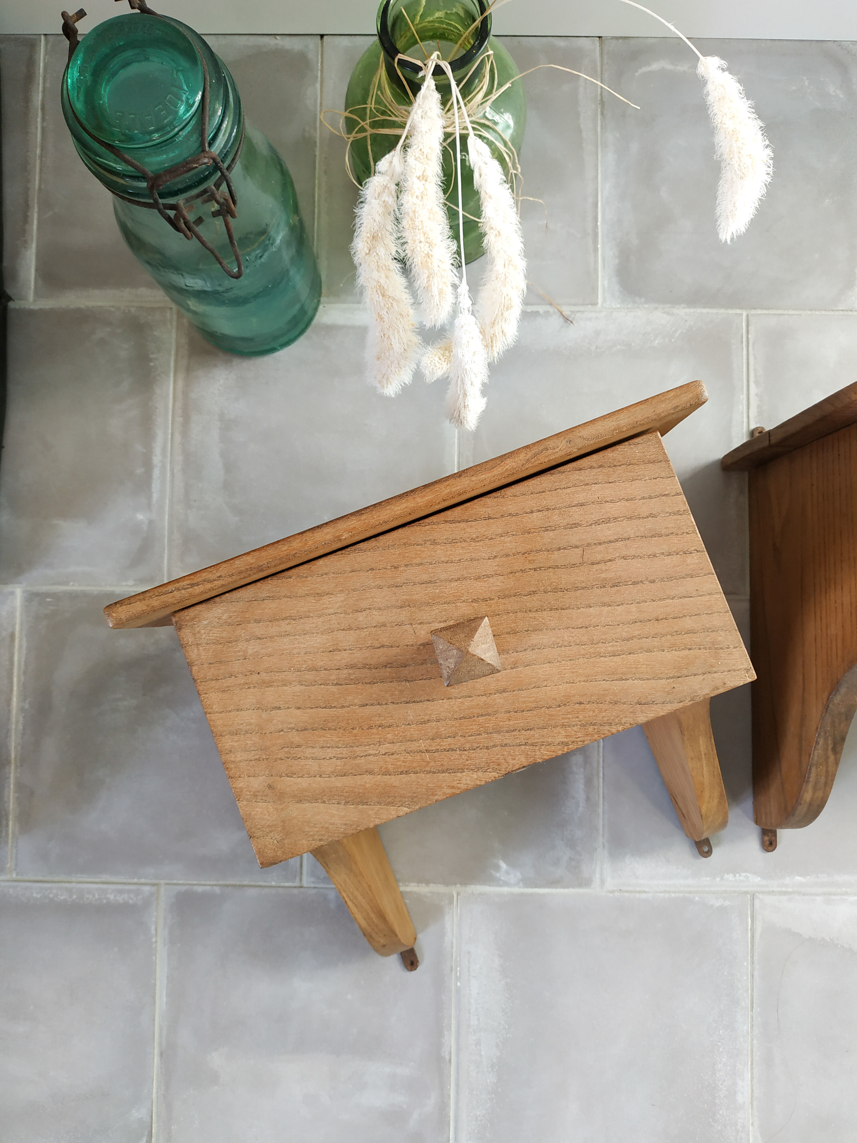 Old wooden wall console