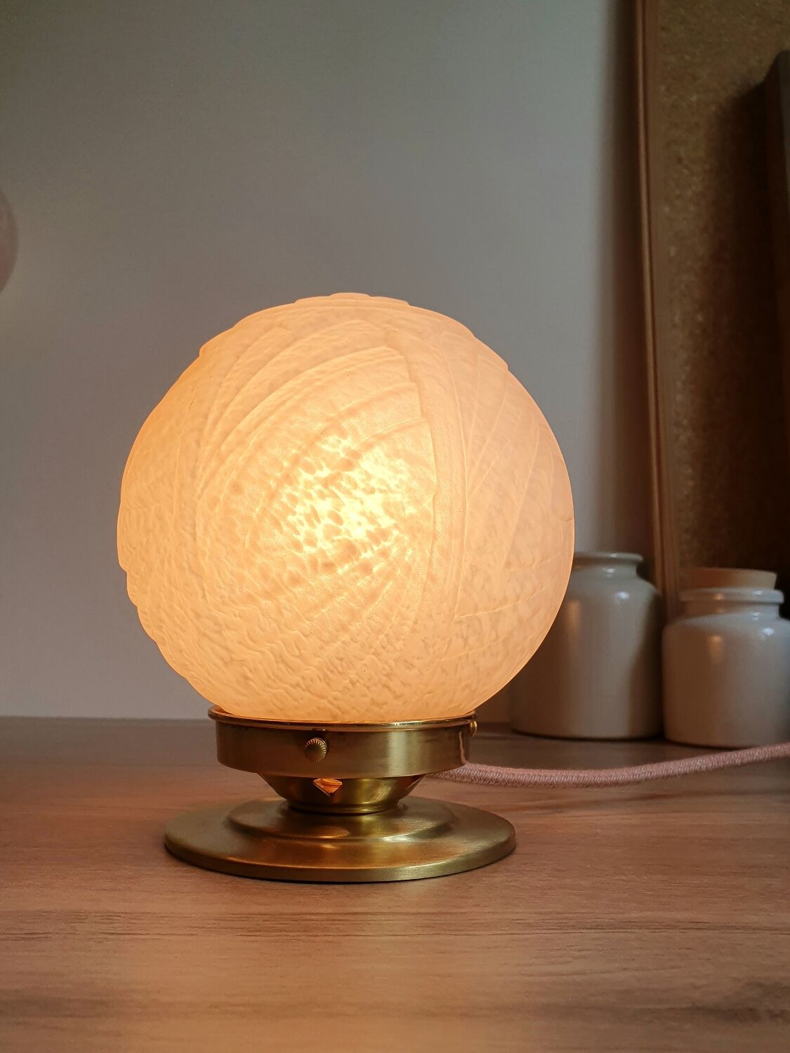 Pink art deco table lamp
