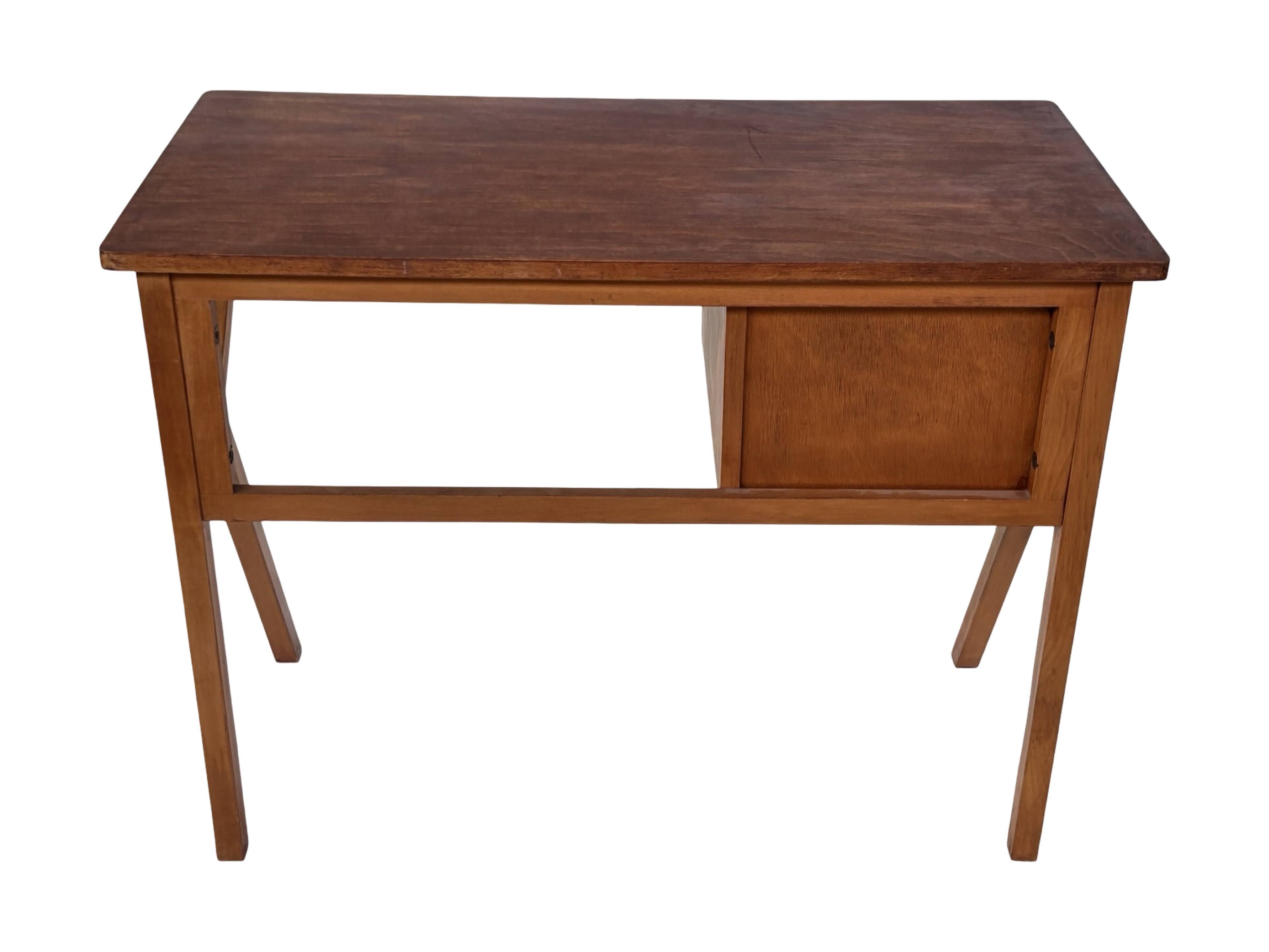Vintage desk, compact model, minimalist desin teak, 1960s