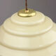 Mid-century Yellow Glass & Brass Pendant Lamp