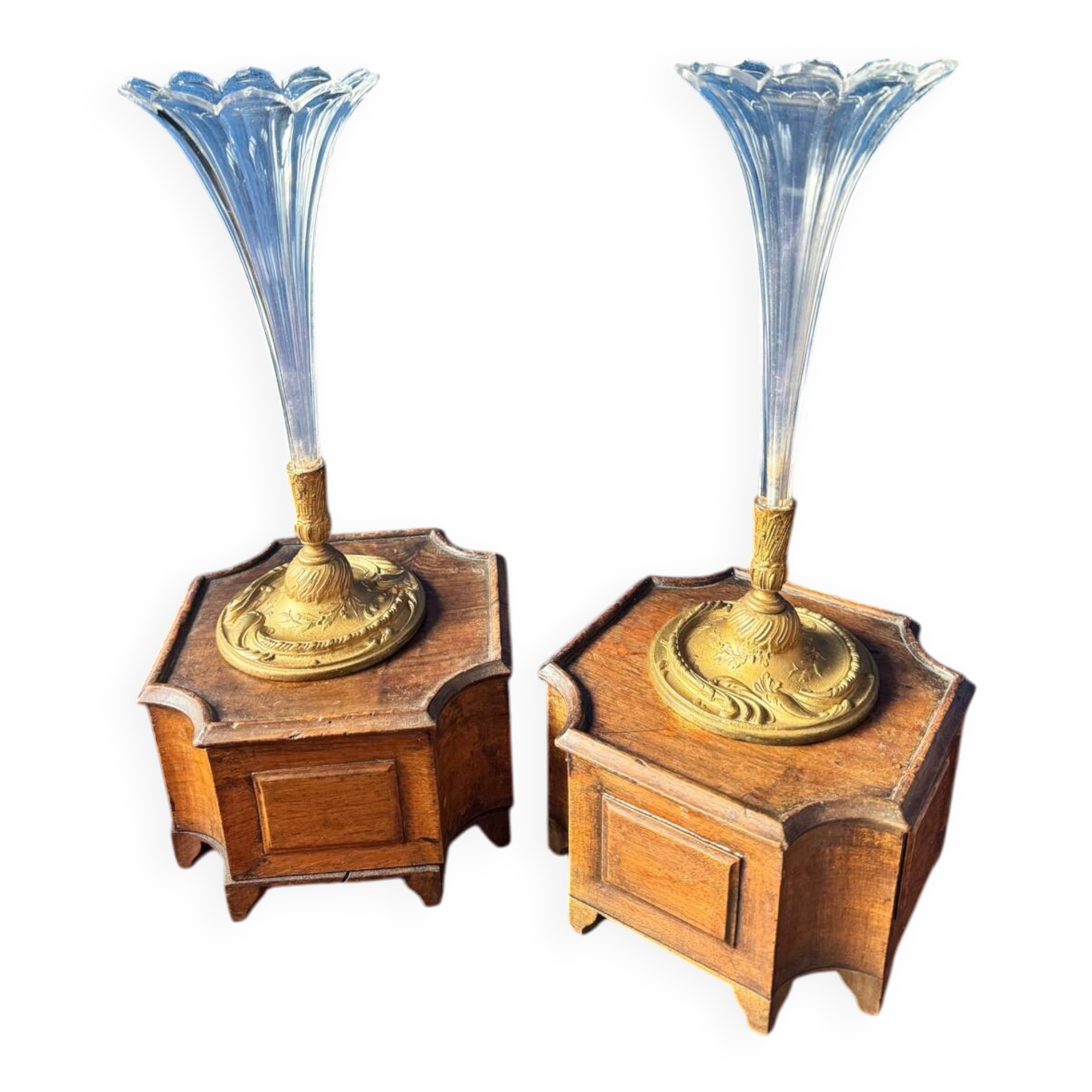 Pair of tulip-shaped flower vases – Napoléon III period