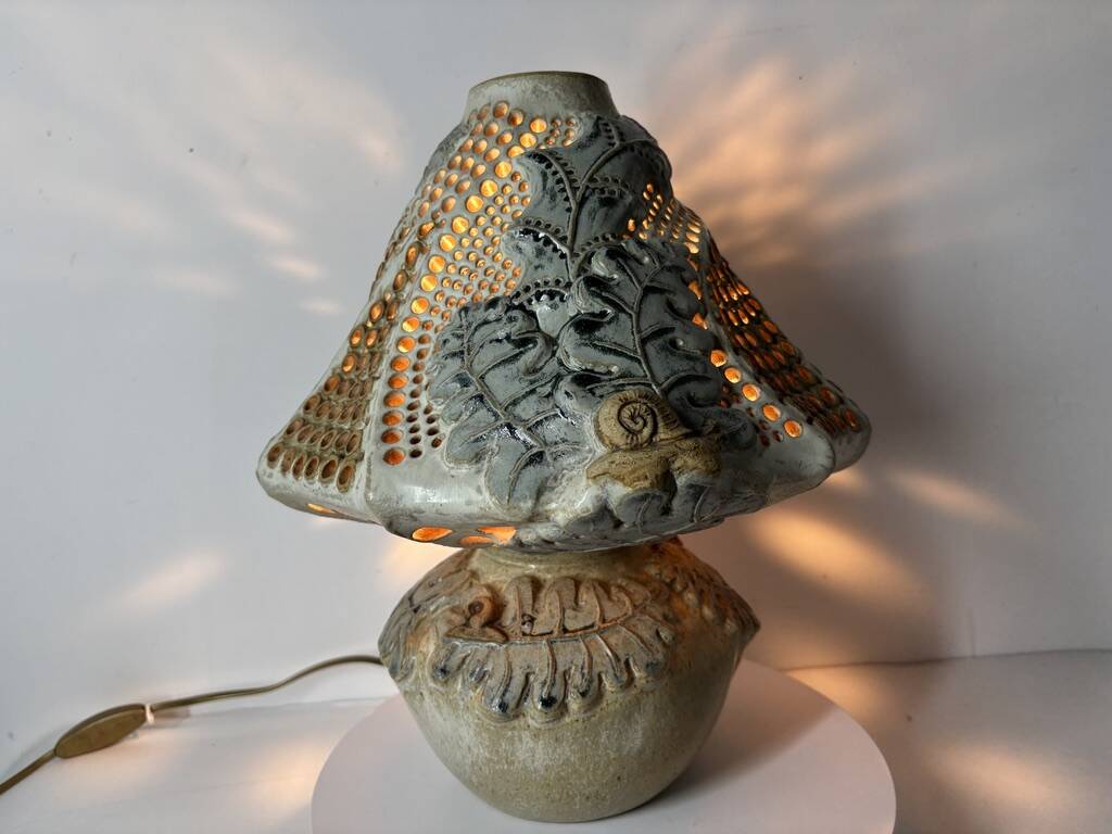 Bernard Rooke 1970 Vintage Ceramic Snail Lamp England