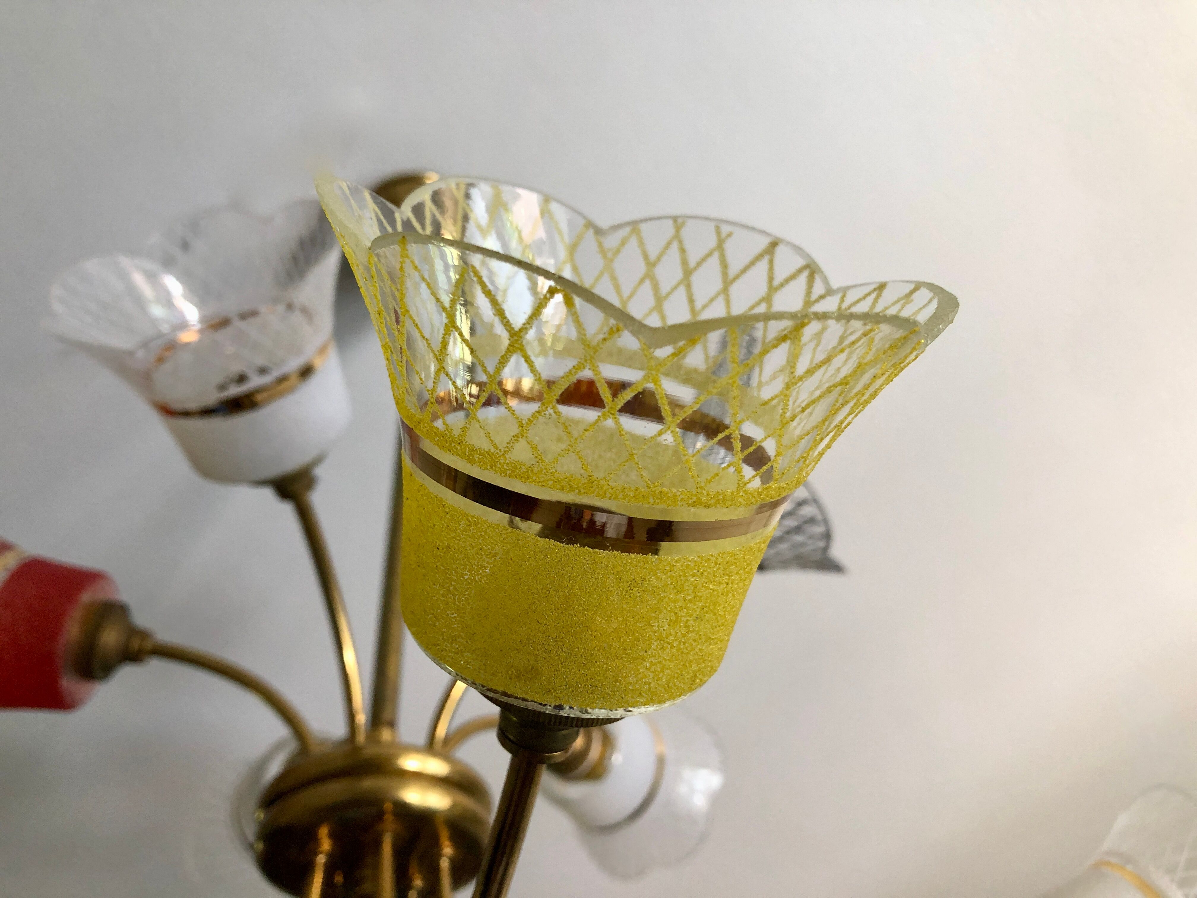 Chandelier granite glasses of colors 10 fires 1950