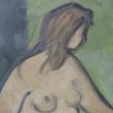 Oil on female nude canvas