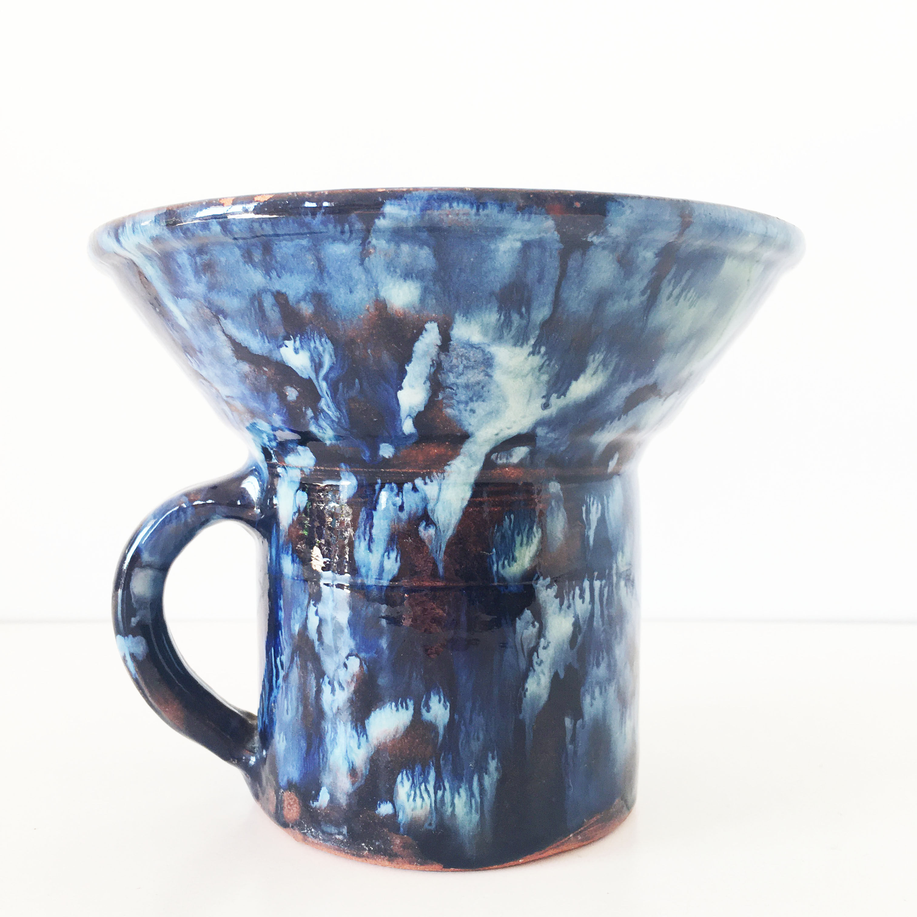 Vintage blue ceramic vase