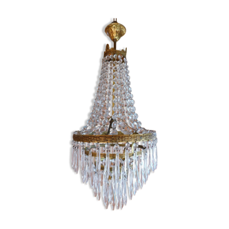 Lustre montgolfière pampilles ø 30 cm