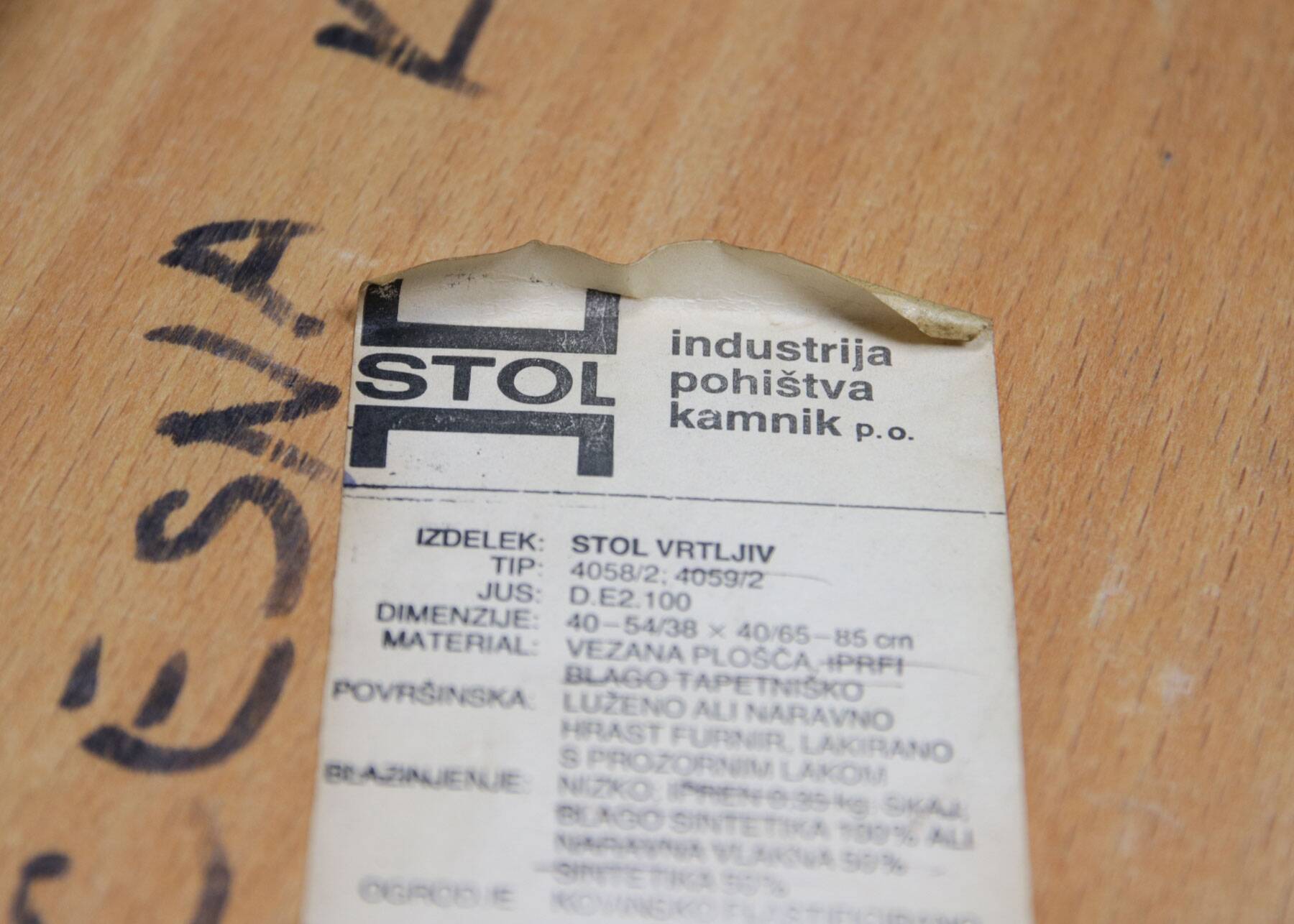 Vintage Plywood Office Chair, 70s