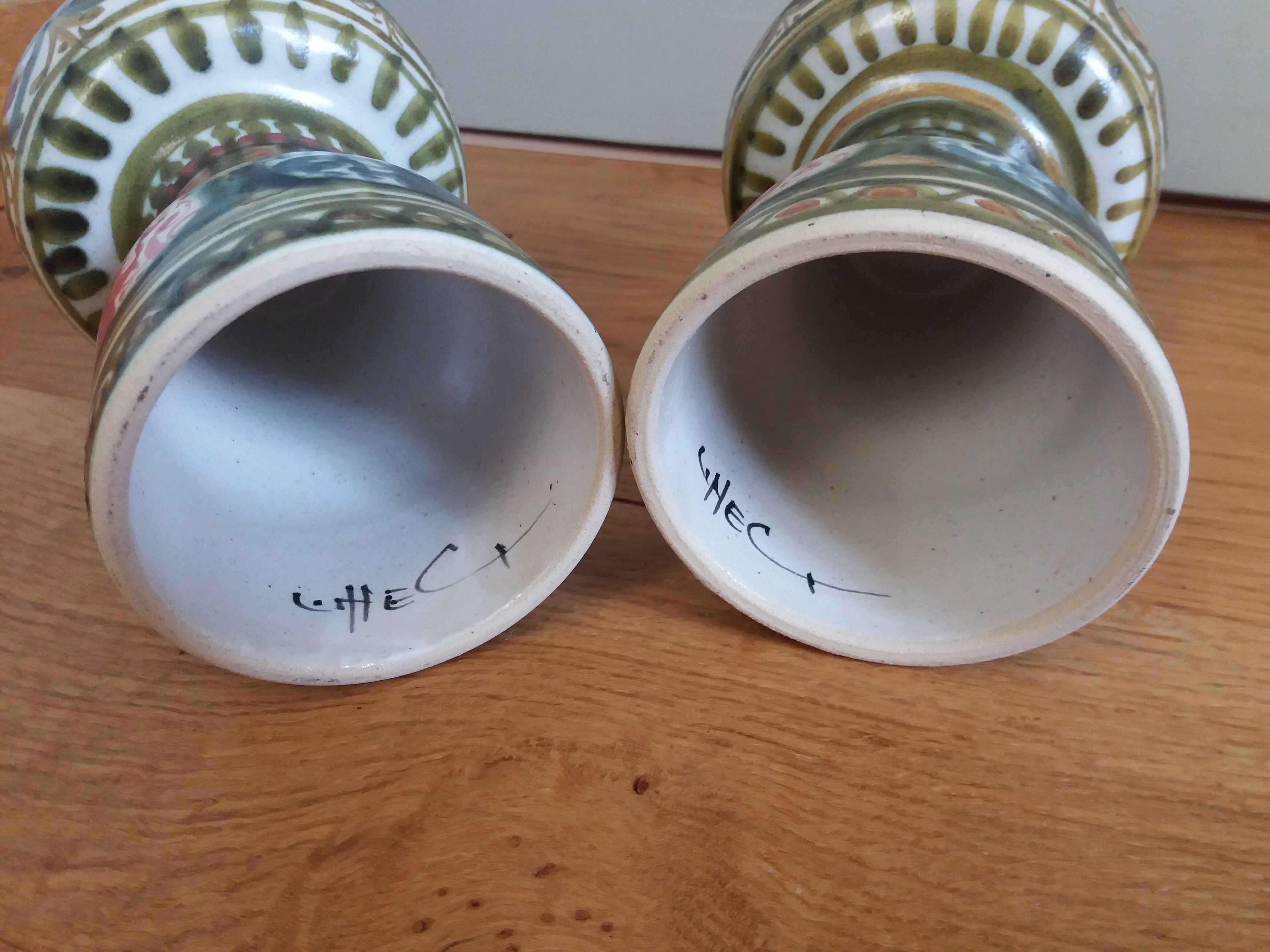 Picnic candlesticks signed André L'Helguen Keraluc Quimper