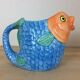 Pitcher fish zoomorphic barbotine