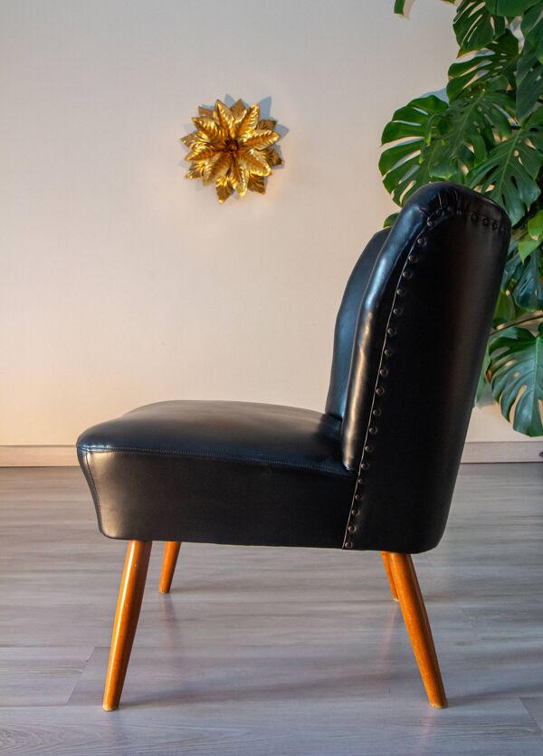Fauteuil cocktail noir année 50
