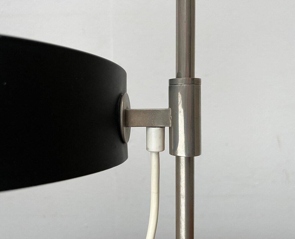 Mid-century minimalist table lamp with a teak veneer base, 1960s.