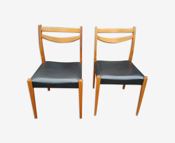 Chaises vintage en skaï
