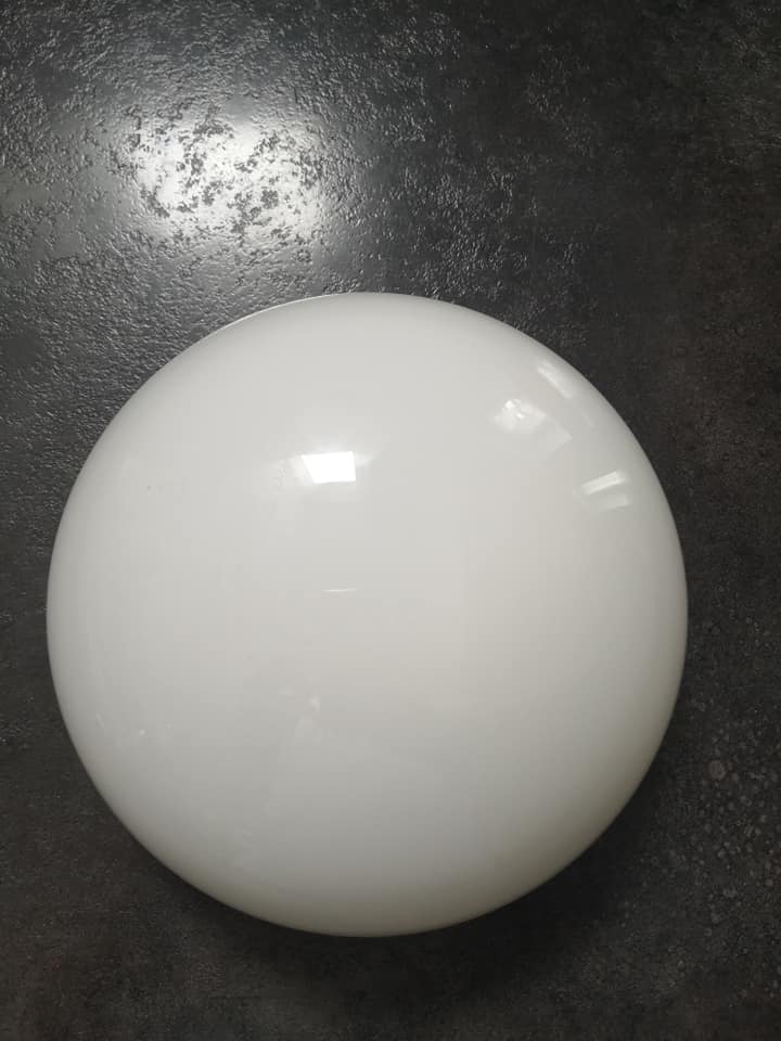 Lampshade old ceiling lamp half globe ball opaline white industrial vintage TBE Ø 20.5 cm
