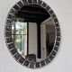 Oval ceramic mosaic mirror from the 50s/60s.