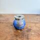 Toad Ashtray No-Smoke Blue Flamed Ceramic and Chrome Metal Art Deco