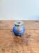 Toad Ashtray No-Smoke Blue Flamed Ceramic and Chrome Metal Art Deco