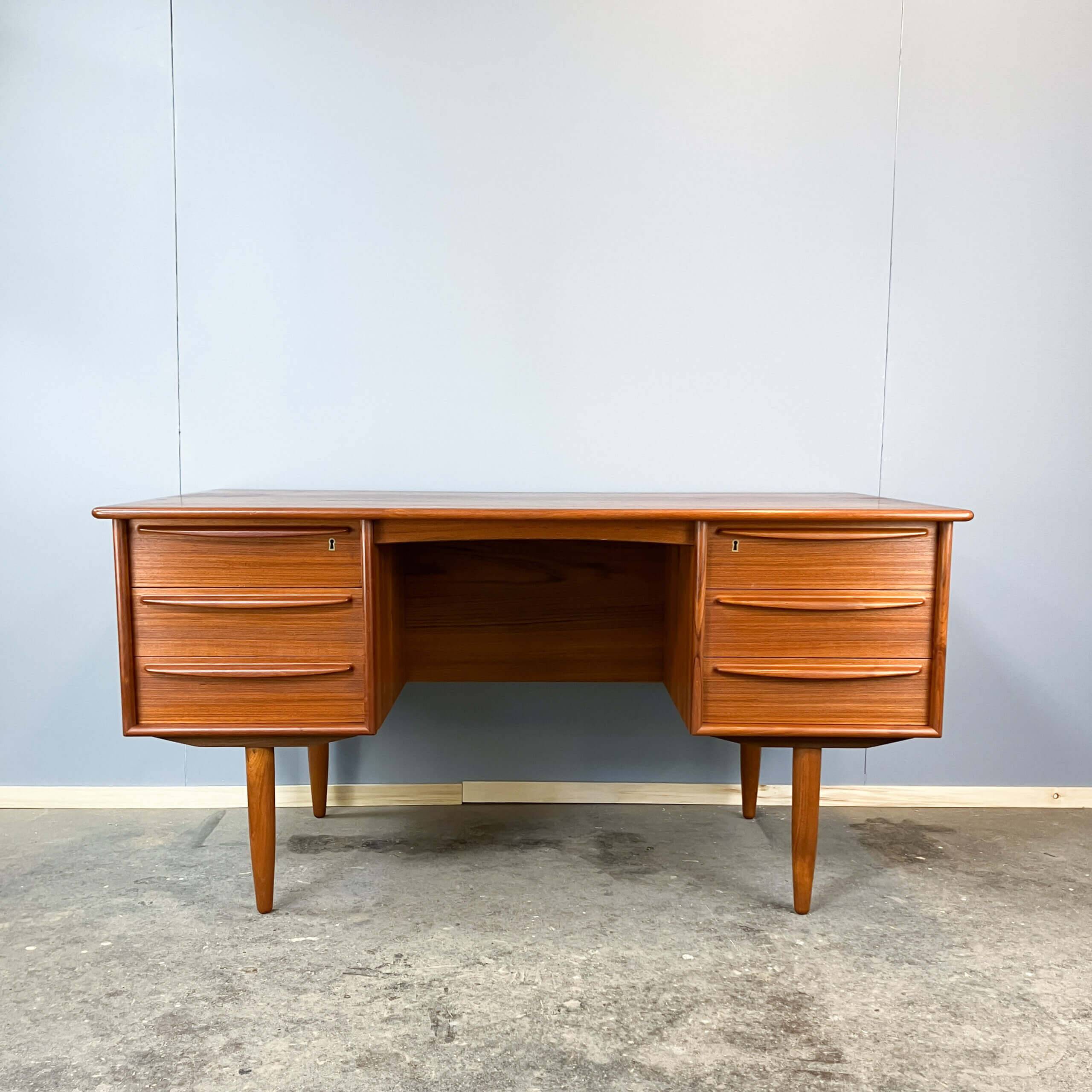Danish desk by Svend Åge Madsen for Falster, teak, 1960s