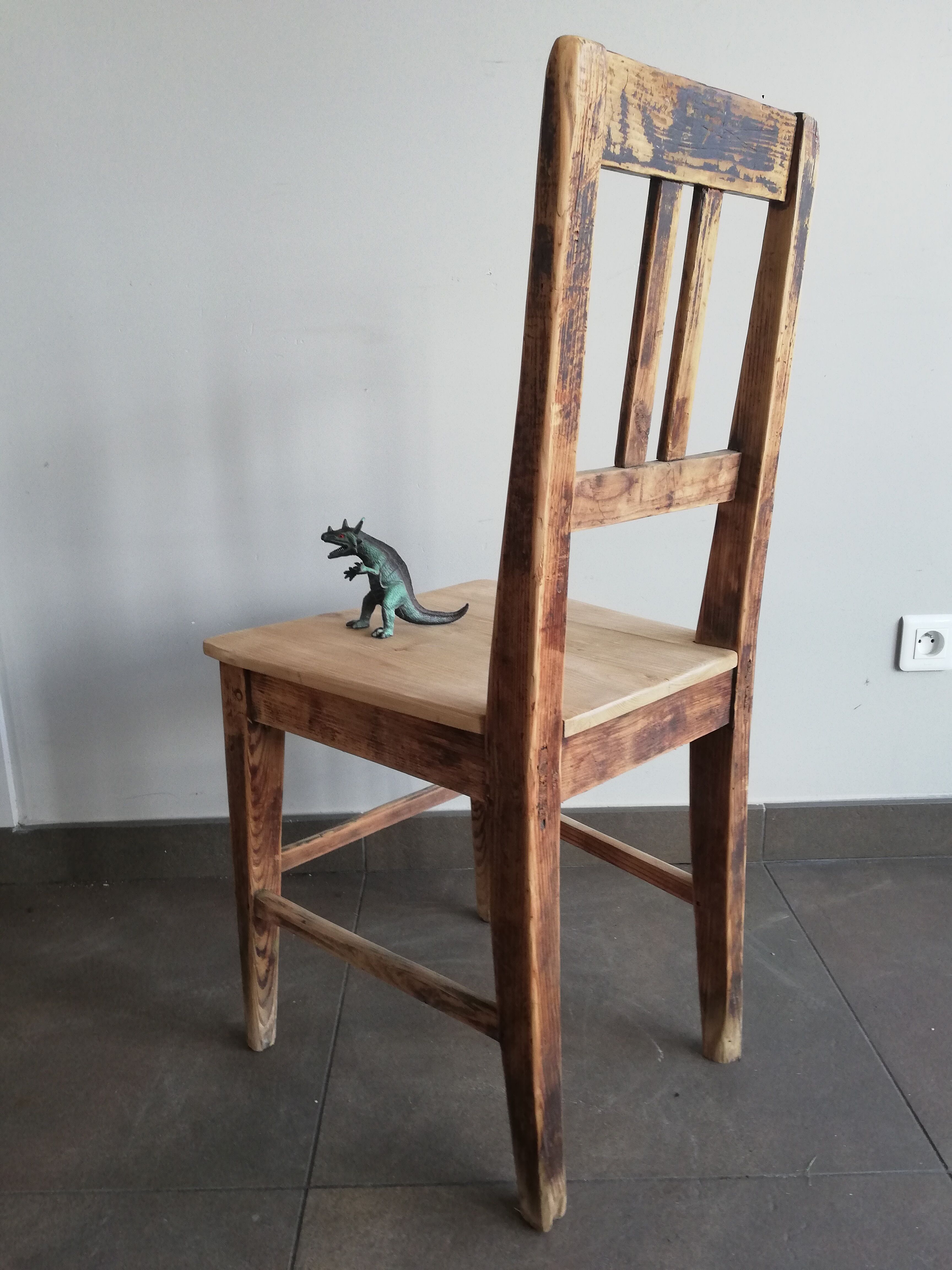 Chaise vintage en bois, années 50
